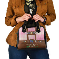 Lederhosen Oktoberfest Shoulder Handbag Pink Edelweiss Floral Polka Dots - Wonder Print Shop