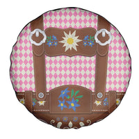 Lederhosen Oktoberfest Spare Tire Cover Pink Edelweiss Floral Polka Dots - Wonder Print Shop
