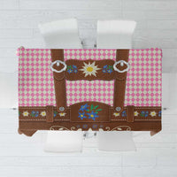 Lederhosen Oktoberfest Tablecloth Pink Edelweiss Floral Polka Dots - Wonder Print Shop