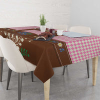Lederhosen Oktoberfest Tablecloth Pink Edelweiss Floral Polka Dots - Wonder Print Shop