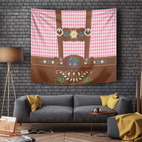 Lederhosen Oktoberfest Tapestry Pink Edelweiss Floral Polka Dots - Wonder Print Shop