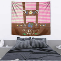 Lederhosen Oktoberfest Tapestry Pink Edelweiss Floral Polka Dots - Wonder Print Shop
