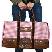 Lederhosen Oktoberfest Travel Bag Pink Edelweiss Floral Polka Dots - Wonder Print Shop