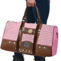Lederhosen Oktoberfest Travel Bag Pink Edelweiss Floral Polka Dots - Wonder Print Shop