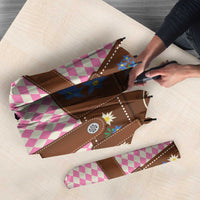 Lederhosen Oktoberfest Umbrella Pink Edelweiss Floral Polka Dots - Wonder Print Shop