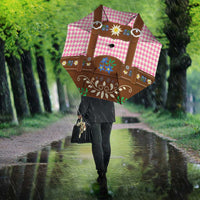Lederhosen Oktoberfest Umbrella Pink Edelweiss Floral Polka Dots - Wonder Print Shop