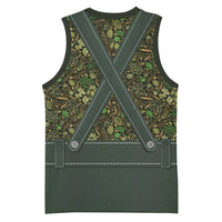 Lederhosen Oktoberfest Basketball Jersey Hops And Malt Pattern - Wonder Print Shop