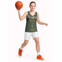 Lederhosen Oktoberfest Basketball Jersey Hops And Malt Pattern - Wonder Print Shop