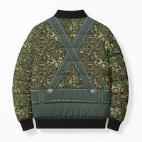 Lederhosen Oktoberfest Bomber Puffer Jacket Hops And Malt Pattern - Wonder Print Shop