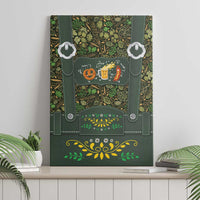 Lederhosen Oktoberfest Canvas Wall Art Hops And Malt Pattern - Wonder Print Shop