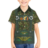 Lederhosen Oktoberfest Family Matching Puletasi and Hawaiian Shirt Hops And Malt Pattern - Wonder Print Shop