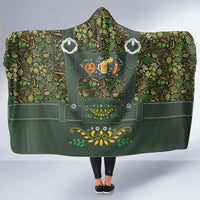 Lederhosen Oktoberfest Hooded Blanket Hops And Malt Pattern - Wonder Print Shop