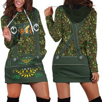 Lederhosen Oktoberfest Hoodie Dress Hops And Malt Pattern - Wonder Print Shop