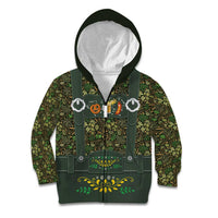 Lederhosen Oktoberfest Kid Hoodie Hops And Malt Pattern - Wonder Print Shop