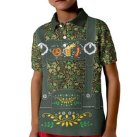 Lederhosen Oktoberfest Kid Polo Shirt Hops And Malt Pattern - Wonder Print Shop