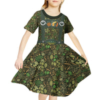 Lederhosen Oktoberfest Kid Short Sleeve Dress Hops And Malt Pattern - Wonder Print Shop
