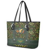 Lederhosen Oktoberfest Leather Tote Bag Hops And Malt Pattern - Wonder Print Shop