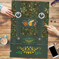 Lederhosen Oktoberfest Puzzle Hops And Malt Pattern - Wonder Print Shop