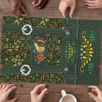 Lederhosen Oktoberfest Puzzle Hops And Malt Pattern - Wonder Print Shop