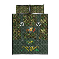 Lederhosen Oktoberfest Quilt Bed Set Hops And Malt Pattern - Wonder Print Shop