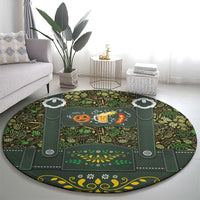 Lederhosen Oktoberfest Round Carpet Hops And Malt Pattern - Wonder Print Shop