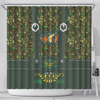 Lederhosen Oktoberfest Shower Curtain Hops And Malt Pattern - Wonder Print Shop
