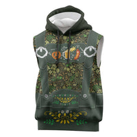 Lederhosen Oktoberfest Sleeveless Hoodie Hops And Malt Pattern - Wonder Print Shop