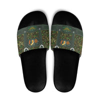 Lederhosen Oktoberfest Slide Sandals Hops And Malt Pattern - Wonder Print Shop