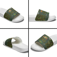 Lederhosen Oktoberfest Slide Sandals Hops And Malt Pattern - Wonder Print Shop