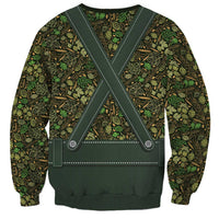 Lederhosen Oktoberfest Sweatshirt Hops And Malt Pattern - Wonder Print Shop