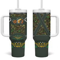 Lederhosen Oktoberfest Tumbler With Handle Hops And Malt Pattern - Wonder Print Shop