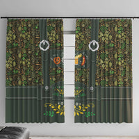 Lederhosen Oktoberfest Window Curtain Hops And Malt Pattern - Wonder Print Shop