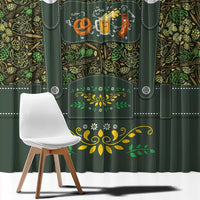 Lederhosen Oktoberfest Window Curtain Hops And Malt Pattern - Wonder Print Shop