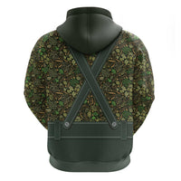 Lederhosen Oktoberfest Zip Hoodie Hops And Malt Pattern - Wonder Print Shop