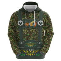 Lederhosen Oktoberfest Zip Hoodie Hops And Malt Pattern - Wonder Print Shop