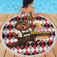 Oktoberfest Beaver Beach Blanket On My Wurst Behaviour - Wonder Print Shop
