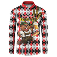 Oktoberfest Beaver Button Sweatshirt On My Wurst Behaviour - Wonder Print Shop