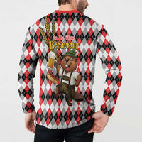 Oktoberfest Beaver Button Sweatshirt On My Wurst Behaviour - Wonder Print Shop