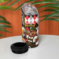 Oktoberfest Beaver 4 in 1 Can Cooler Tumbler On My Wurst Behaviour - Wonder Print Shop