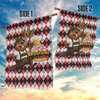 Oktoberfest Beaver Garden Flag On My Wurst Behaviour - Wonder Print Shop