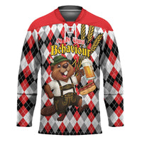 Oktoberfest Beaver Hockey Jersey On My Wurst Behaviour - Wonder Print Shop