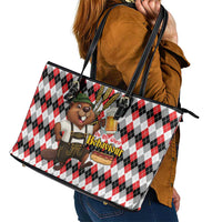 Oktoberfest Beaver Leather Tote Bag On My Wurst Behaviour - Wonder Print Shop