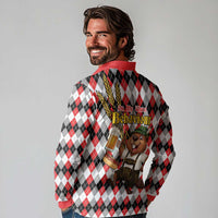 Oktoberfest Beaver Long Sleeve Polo Shirt On My Wurst Behaviour - Wonder Print Shop