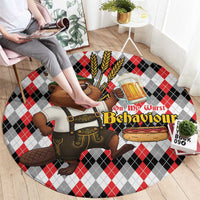 Oktoberfest Beaver Round Carpet On My Wurst Behaviour - Wonder Print Shop