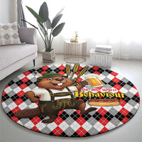 Oktoberfest Beaver Round Carpet On My Wurst Behaviour - Wonder Print Shop