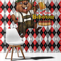 Oktoberfest Beaver Window Curtain On My Wurst Behaviour - Wonder Print Shop