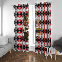 Oktoberfest Beaver Window Curtain On My Wurst Behaviour - Wonder Print Shop