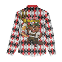 Oktoberfest Beaver Women Casual Shirt On My Wurst Behaviour - Wonder Print Shop