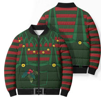 Christmas Elf Costume Bomber Puffer Jacket Santa’s Little Helper Outfit - Wonder Print Shop