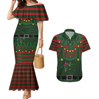 Christmas Elf Costume Couples Matching Mermaid Dress and Hawaiian Shirt Santa’s Little Helper Outfit - Wonder Print Shop